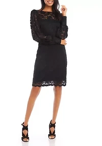 Petite Lace Boat Neck Dress