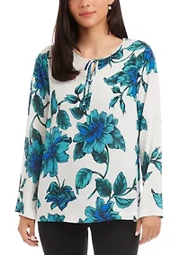 Women's Keyhole Side-Slit Sleeve Tunic Top