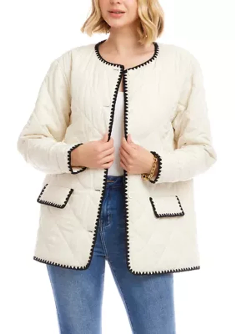 Petite Edge Stitch Quilted Jacket