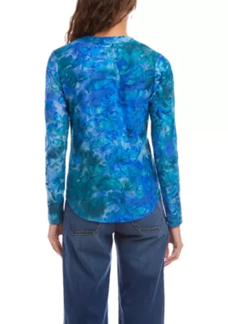 Women's Long Sleeve Burnout Top