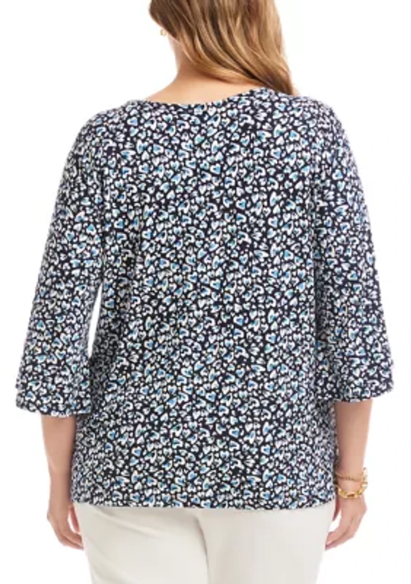 Plus Flare Sleeve Pick-Up Top