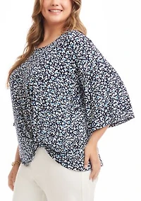 Plus Flare Sleeve Pick-Up Top