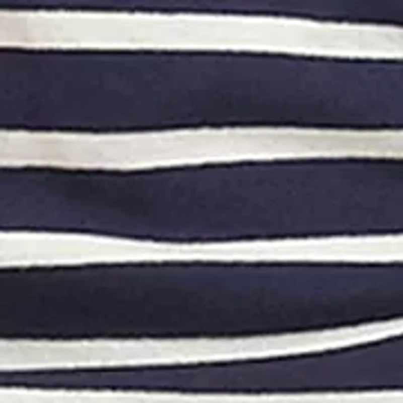 Women's Long Sleeve Striped Side-Shirred Crossover Top