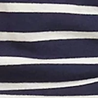 Women's Long Sleeve Striped Side-Shirred Crossover Top