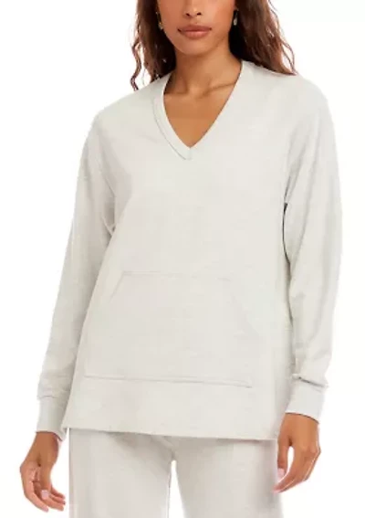 Women's V-Neck Kangaroo Pocket Sweatshirt