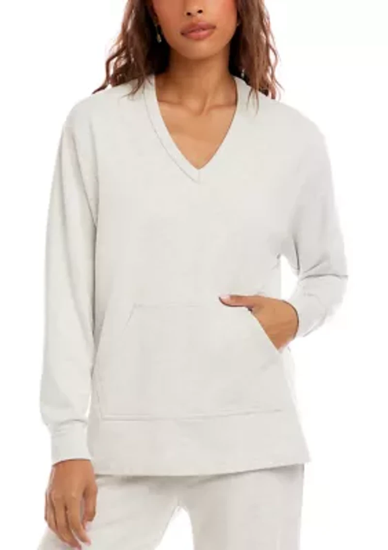 Women's V-Neck Kangaroo Pocket Sweatshirt