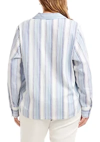 Plus Eyelet Lace Up Top