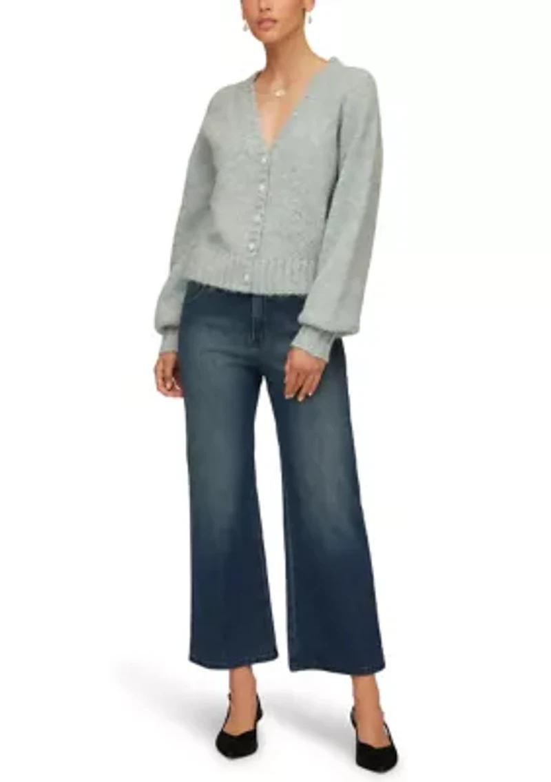 Pearl Button Cardigan Sweater