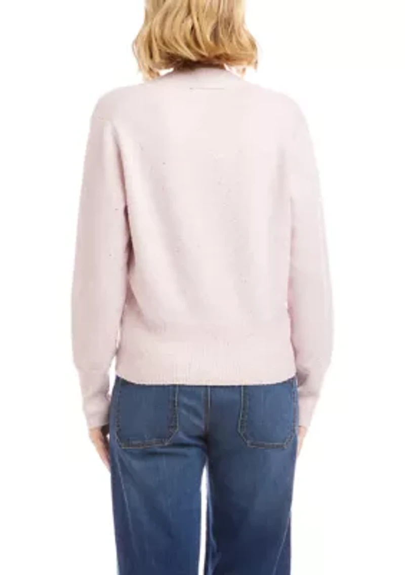 Petite Sequin Wrap Sweater