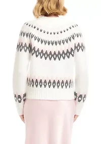 Women's Jacquard Crew Neck Sweater