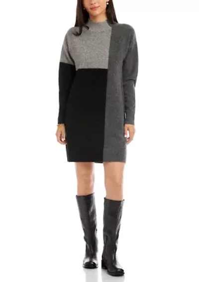 Women's Color Block Sweater Dress
