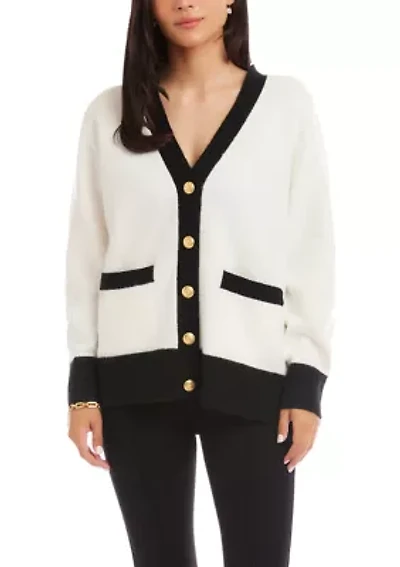 Women's Colorblock Cardigan Sweater