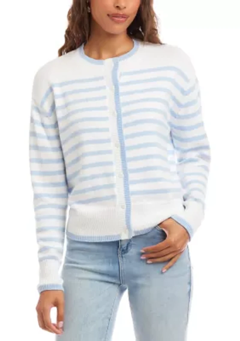 Petite Stripe Cardigan Sweater