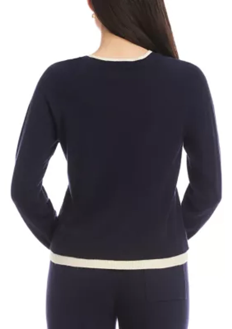Women's Contrast Crewneck Sweater