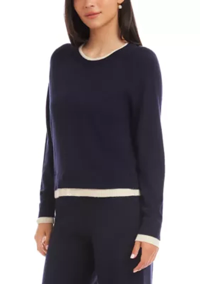 Women's Contrast Crewneck Sweater
