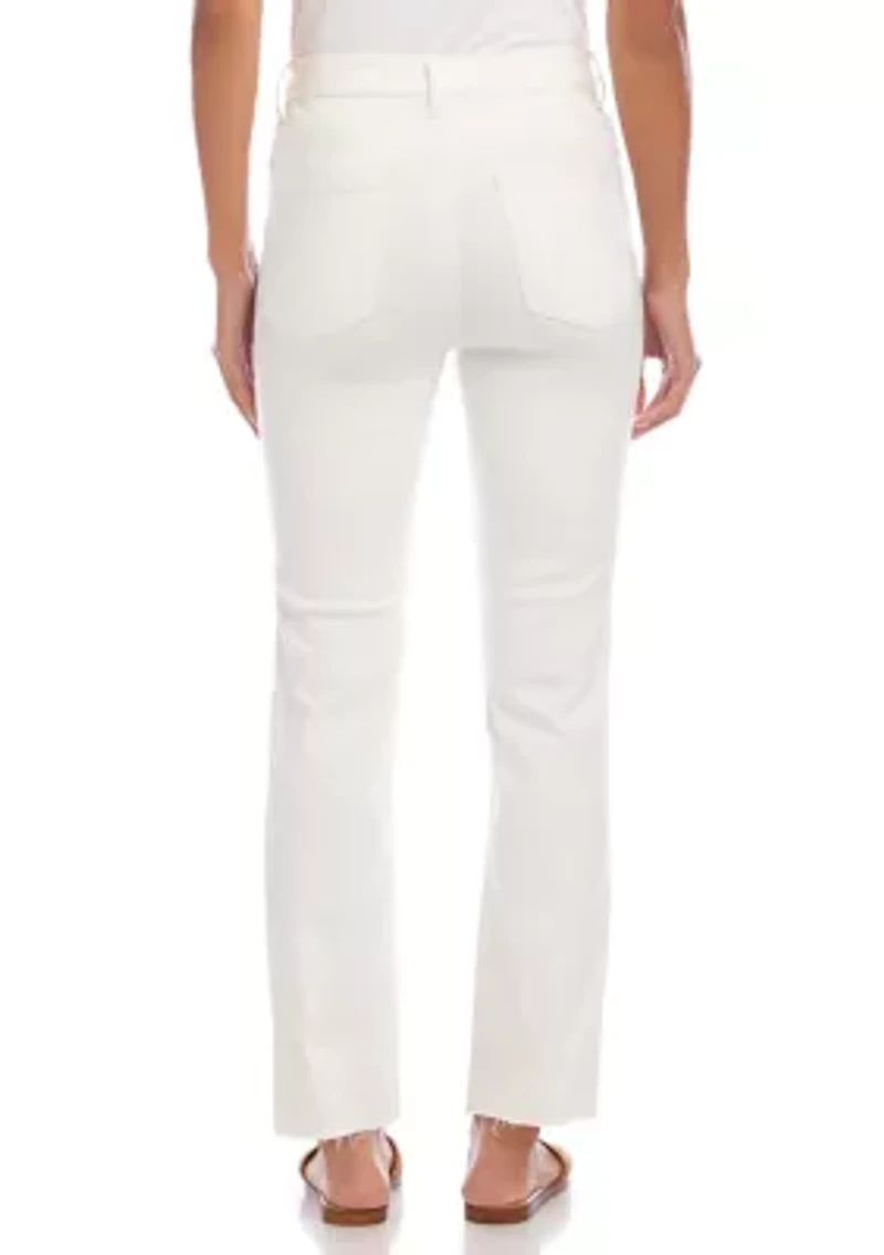 Petite Raw Hem Straight Jeans