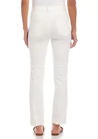 Petite Raw Hem Straight Jeans