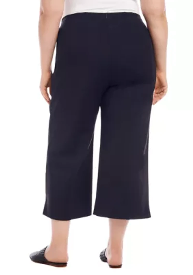 Plus Cropped Wide Leg Pants