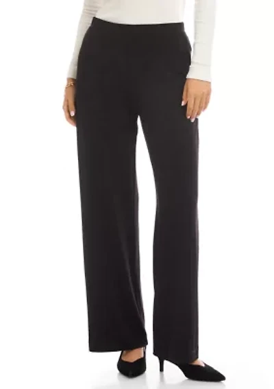 Petite Travel Jersey Wide-Leg Pants