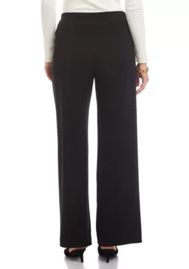Petite Travel Jersey Wide-Leg Pants