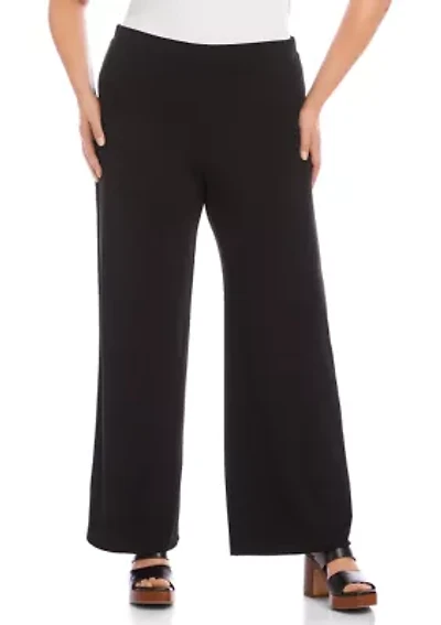 Plus Travel Jersey Wide-Leg Pants