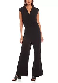 Petite Sleeveless Travel Jersey Jumpsuit