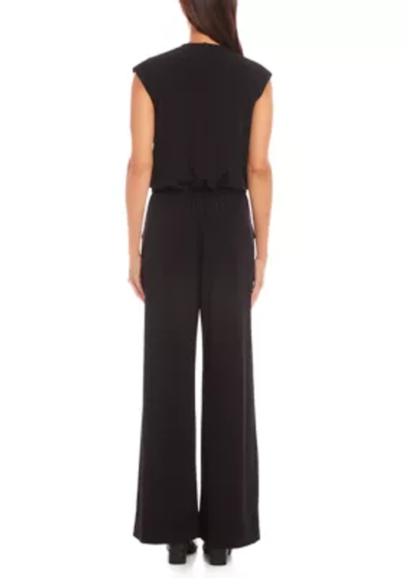 Petite Sleeveless Travel Jersey Jumpsuit