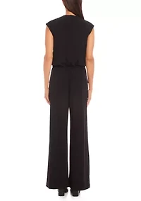 Petite Sleeveless Travel Jersey Jumpsuit
