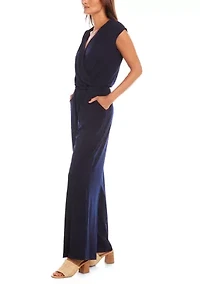 Petite Sleeveless Travel Jersey Jumpsuit
