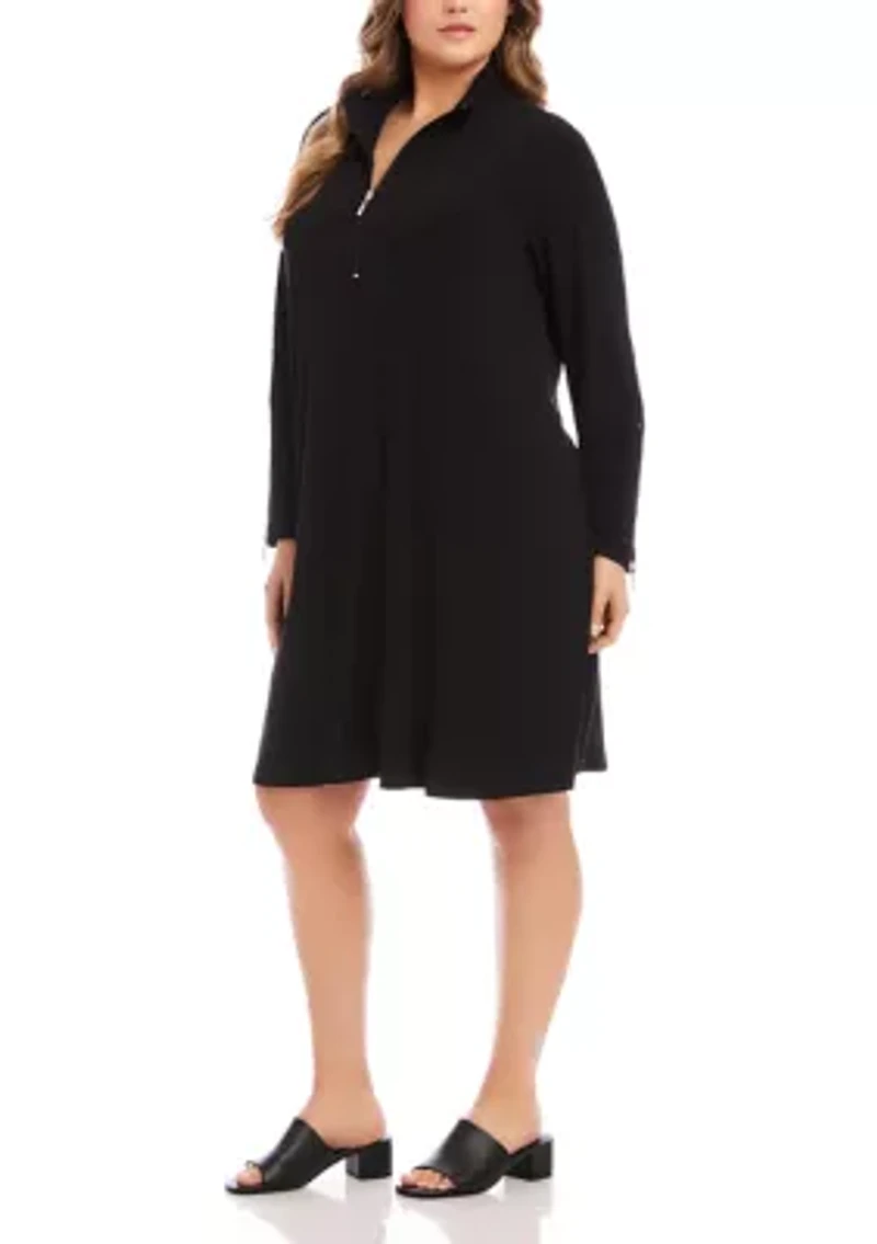 Plus Zip-Up Travel Dress