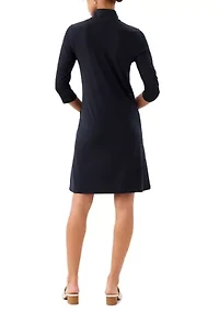 Petite 3/4 Sleeve Zip-Up Travel Dress