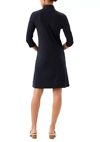 Women's 3/4 Sleeve Zip-Up Travel Dress