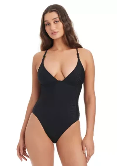 Twisted Jacquard Classic One Piece Swimsuit