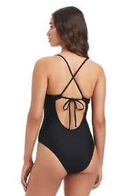 Twisted Jacquard Classic One Piece Swimsuit