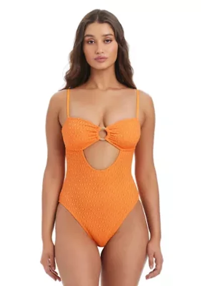 Valencia Tropical Ring Bandeau One Piece Swimsuit