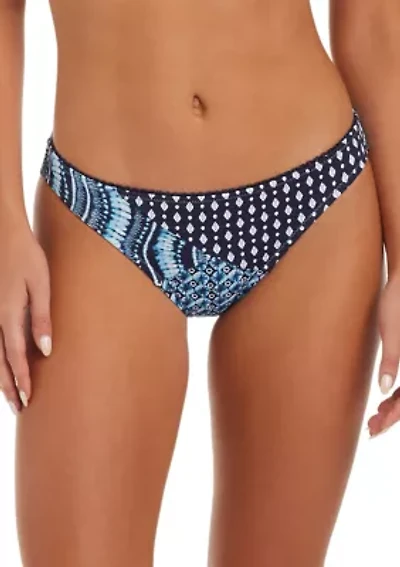 Shibori Shirred Bikini Swim Bottoms