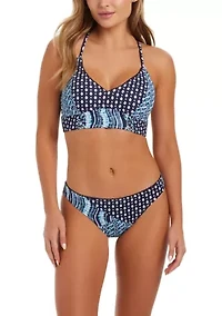 Shibori Shirred Bikini Swim Bottoms