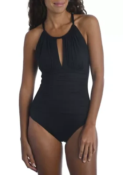 High Neck One Piece Swimsuit