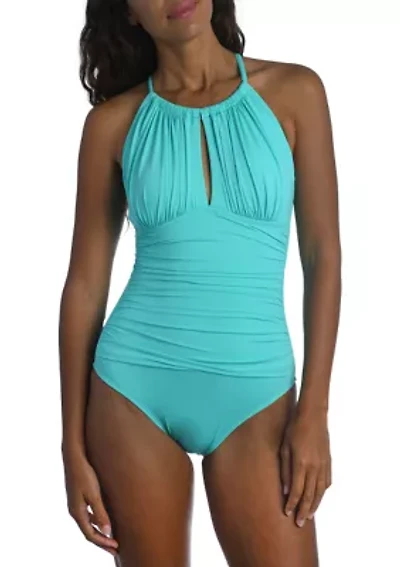 High Neck One Piece Swimsuit