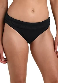 Shirred Brief Bikini Bottoms