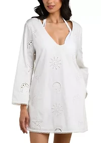Bayside Shells V-Neck Tunic Swim Cover Up
