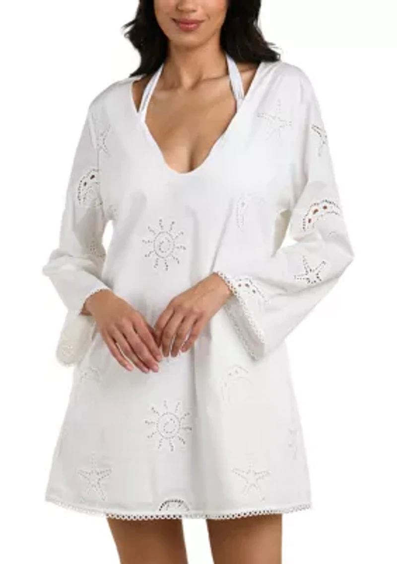 Bayside Shells V-Neck Tunic Swim Cover Up
