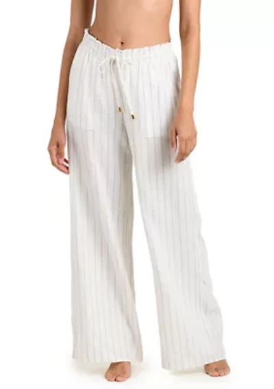 Women's Delphine Coast Striped Beach Pants Swim Coverup