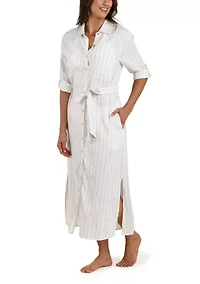 Women's Delphine Striped Button Up Shirtdress