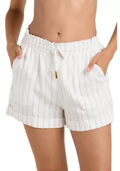 Women's Delphine Striped Swim Coverup Shorts