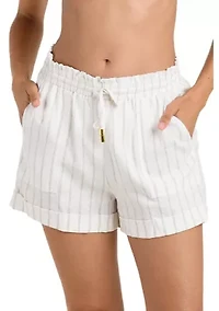 Women's Delphine Striped Swim Coverup Shorts