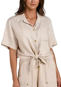 WOmen's Delphine Coast Button Up Swim Coverup Shirt