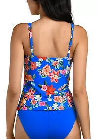 Modern Oasis Tunnel Neck Tie Tankini Top