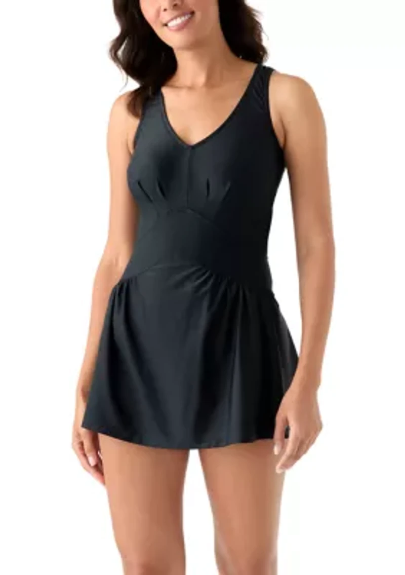 Solid One-Piece Swimdress
