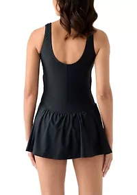 Solid One-Piece Swimdress